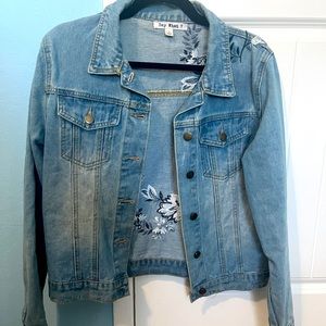 Floral jean jacket size small